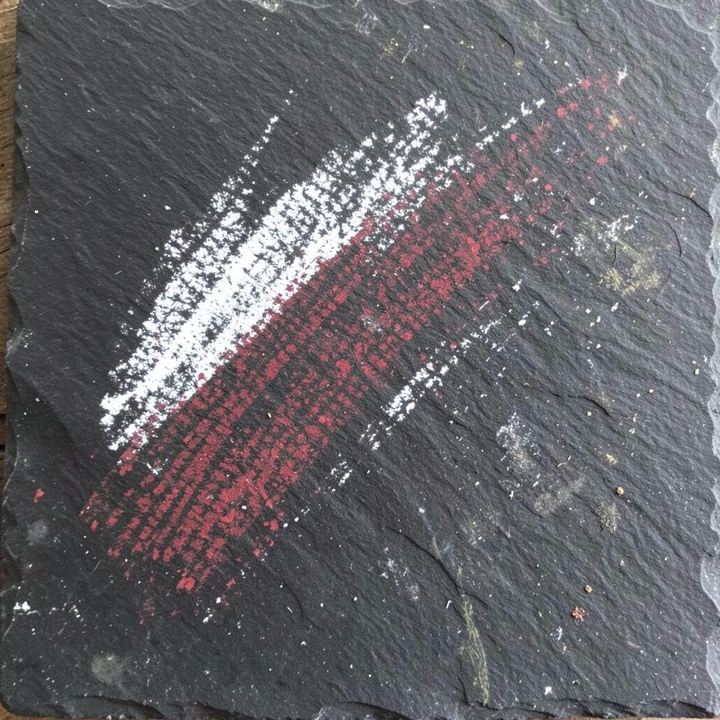 Dark chalkboard surface with simple chalk-style sketches of a stethoscope and heartbeat line in soft white and gold tones.
