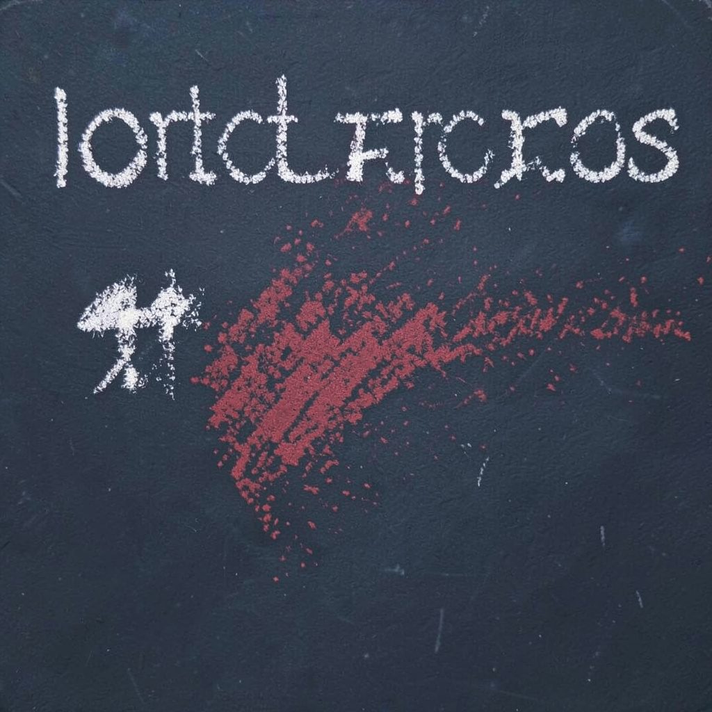 Chalk drawing on a dark slate board of a stylized photo frame with brightness and contrast sliders sketched beside it in white chalk